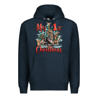 Navy my first christmas baby safari animals Premium Hoodie - LillyAllenDesigns