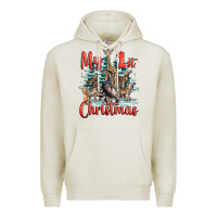 Oatmeal Heather my first christmas baby safari animals Premium Hoodie - LillyAllenDesigns