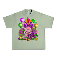 Oil Green Mardi Gras Pig Urban Heavy Tee - HowdyJamesFarm