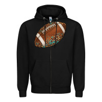 Black western football leopard turquoise pattern Zipper Hoodie - Artiststas