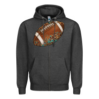 Charcoal Heather western football leopard turquoise pattern Zipper Hoodie - Artiststas