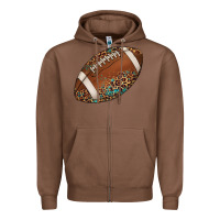 Chestnut western football leopard turquoise pattern Zipper Hoodie - Artiststas