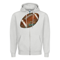 Dove Grey western football leopard turquoise pattern Zipper Hoodie - Artiststas