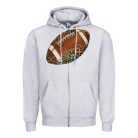 Heather Grey western football leopard turquoise pattern Zipper Hoodie - Artiststas