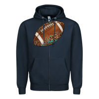 Navy western football leopard turquoise pattern Zipper Hoodie - Artiststas