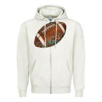 Oatmeal Heather western football leopard turquoise pattern Zipper Hoodie - Artiststas