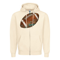 Sandshell western football leopard turquoise pattern Zipper Hoodie - Artiststas