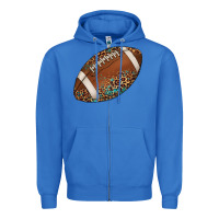 True Royal western football leopard turquoise pattern Zipper Hoodie - Artiststas