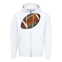 White western football leopard turquoise pattern Zipper Hoodie - Artiststas