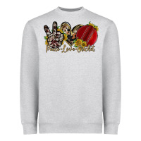 Heather Grey peace love cricket Heavyweight Sweatshirt - RacoonDesign