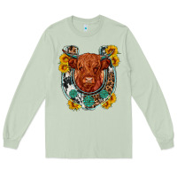 Matcha western leopard cowhide cow horseshoe Long Sleeve Tee - OliviaCreatesArt