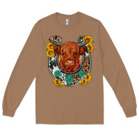 Toasted Coconut western leopard cowhide cow horseshoe Long Sleeve Tee - OliviaCreatesArt