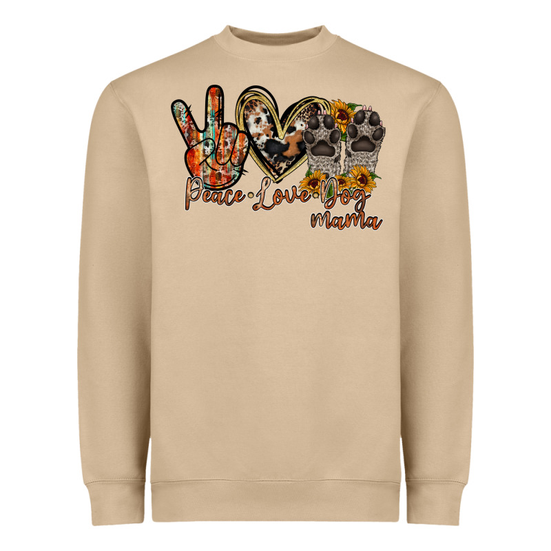 Peace Love Dog Mama Heavyweight Sweatshirt by RacoonDesign | Teevron