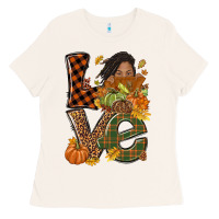 Bone Love Fall with afro woman Ladies Tee - NancyCooperArtShop