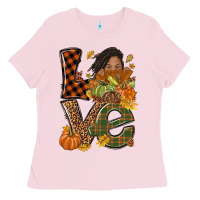 Love Fall With Afro Woman Ladies Tee | Teevron