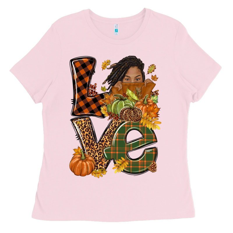 Love Fall With Afro Woman Ladies Tee by NancyCooperArtShop | Teevron