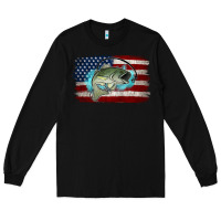 Black American Flag Fish Long Sleeve Tee - Jasminsmagicworld