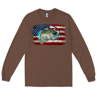 Chestnut American Flag Fish Long Sleeve Tee - Jasminsmagicworld