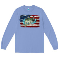 Colony Blue American Flag Fish Long Sleeve Tee - Jasminsmagicworld