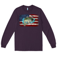 Plum American Flag Fish Long Sleeve Tee - Jasminsmagicworld