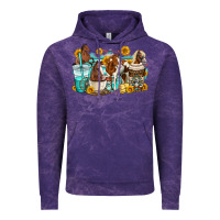 Cloud Purple horses coffee cups Vintage Hoodie - OliviaCreatesArt