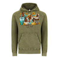 Vintage Olive horses coffee cups Vintage Hoodie - OliviaCreatesArt