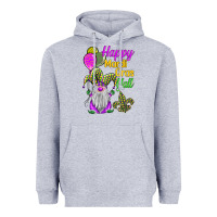 Heather Grey happy mardi gras y'all Heavyweight Hoodie - BarkalooDesign