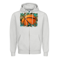 Sports Basketball Background Zipper Hoodie | Teevron