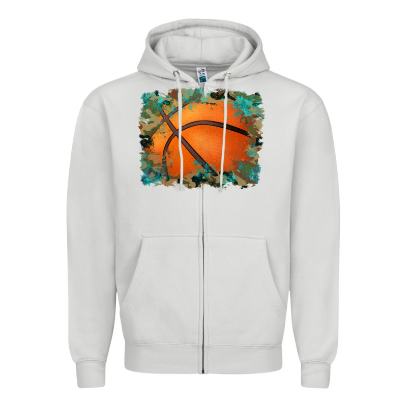 Sports Basketball Background Zipper Hoodie by Artiststas | Teevron