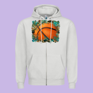 Sports Basketball Background Zipper Hoodie Designed By Artiststas