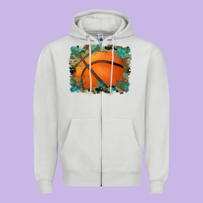 Sports Basketball Background Zipper Hoodie Designed By Artiststas