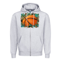 Heather Grey sports basketball background Zipper Hoodie - Artiststas