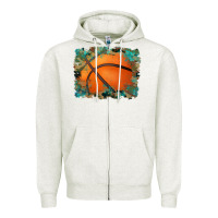 Oatmeal Heather sports basketball background Zipper Hoodie - Artiststas