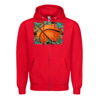 Red sports basketball background Zipper Hoodie - Artiststas