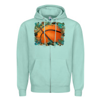 Seafoam sports basketball background Zipper Hoodie - Artiststas