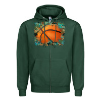 Sports Green sports basketball background Zipper Hoodie - Artiststas