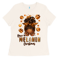 Bone have a melanin christmas afro messy bun Ladies Tee - texasbilliewilder