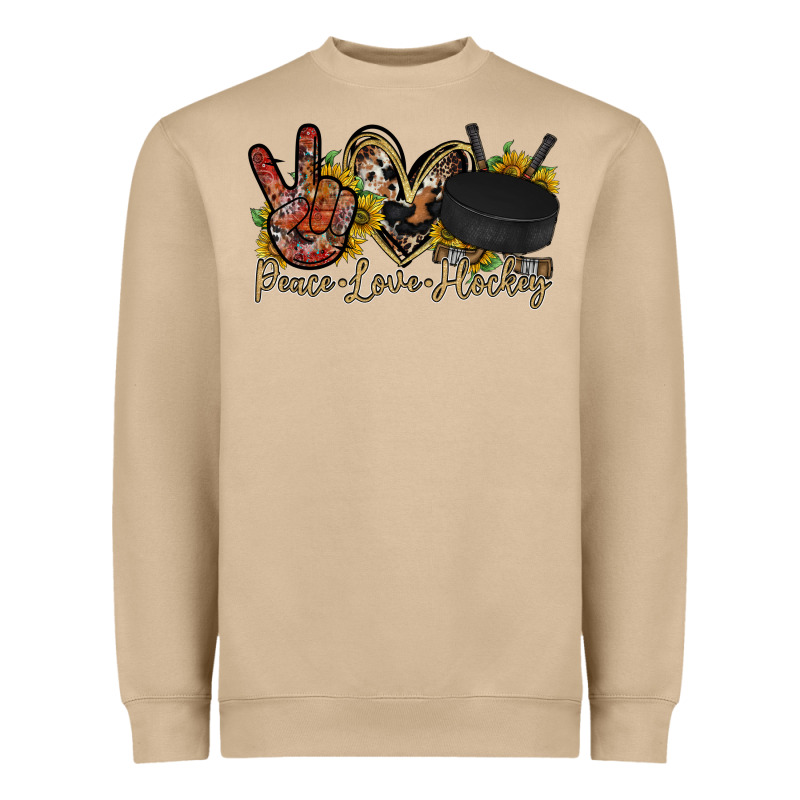 Peace Love Hockey Heavyweight Sweatshirt by RacoonDesign | Teevron