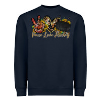 Navy peace love hockey Heavyweight Sweatshirt - RacoonDesign