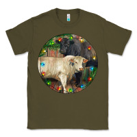 Army Green Christmas Charolais Bull And Black Angus Bull Classic Tee - RanaPortraitStore