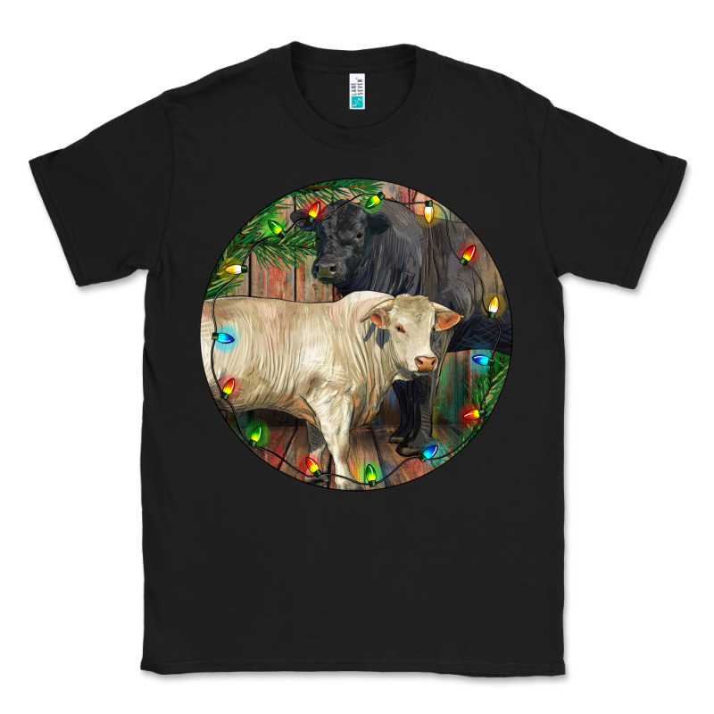 Christmas Charolais Bull And Black Angus Bull Classic Tee by RanaPortraitStore | Teevron