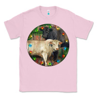 Bubblegum Pink Christmas Charolais Bull And Black Angus Bull Classic Tee - RanaPortraitStore