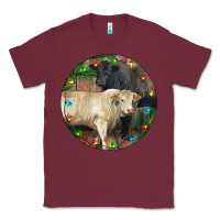 Burgundy Christmas Charolais Bull And Black Angus Bull Classic Tee - RanaPortraitStore
