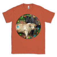 Copper Christmas Charolais Bull And Black Angus Bull Classic Tee - RanaPortraitStore