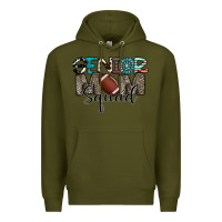 Army Green senior mom squad football design Premium Hoodie - CowhideDigitalArt