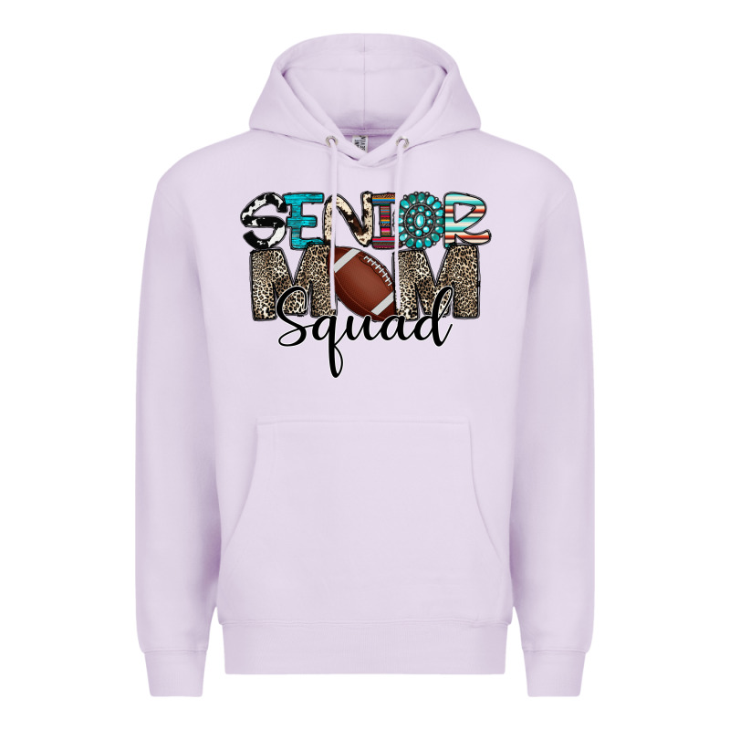 Senior Mom Squad Football Design Premium Hoodie by CowhideDigitalArt | Teevron