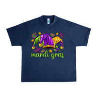 Navy Mardi Gras with jester hat Urban Heavy Tee - HowdyJamesFarm