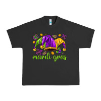 Pigment Black Mardi Gras with jester hat Urban Heavy Tee - HowdyJamesFarm
