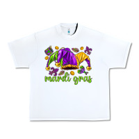 White Mardi Gras with jester hat Urban Heavy Tee - HowdyJamesFarm