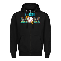 Black sport t ball mom Zipper Hoodie - Artiststas